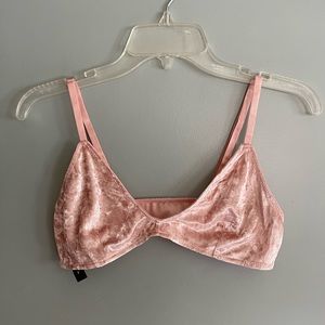 NWT UO Pink Velvet Bralette